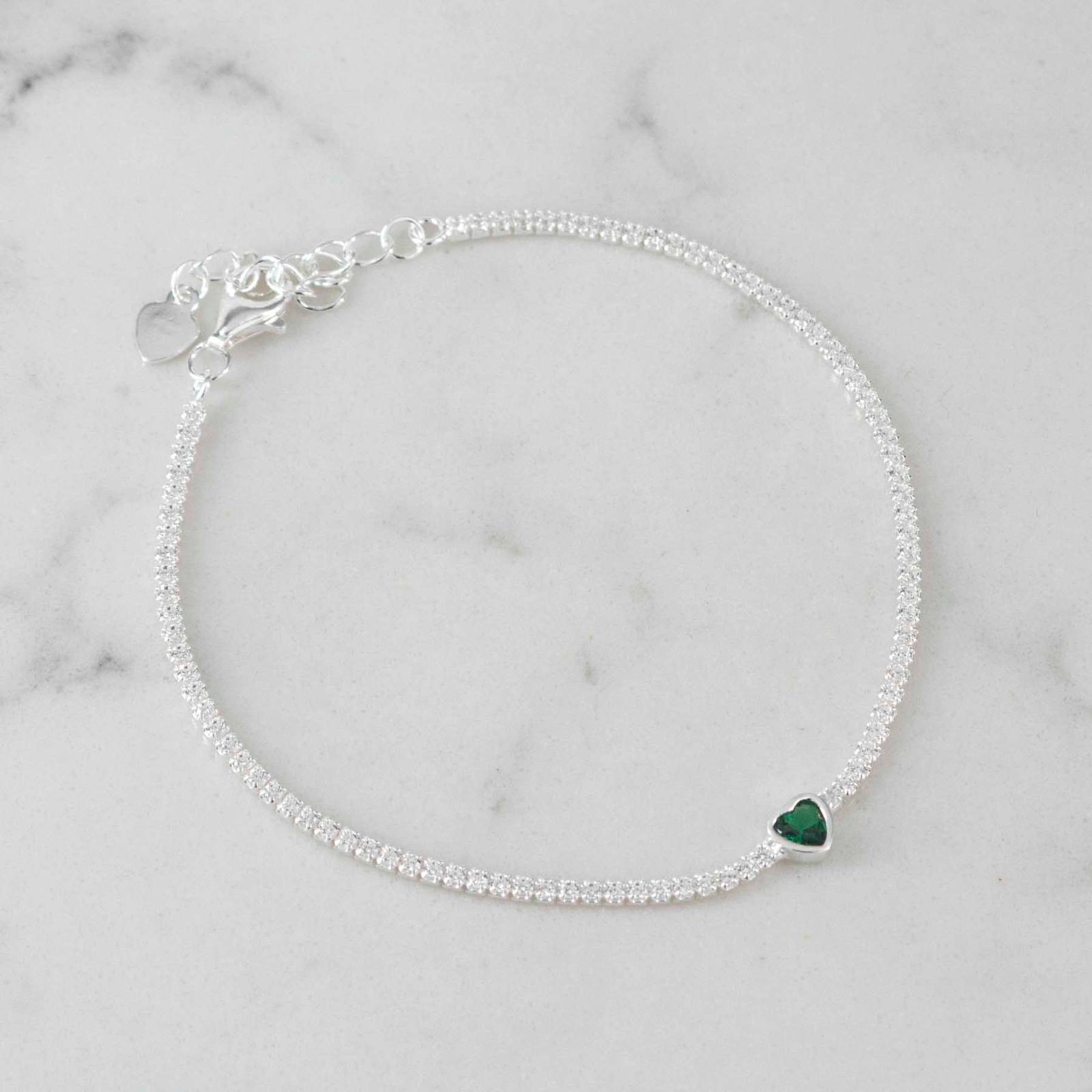 PULSERA TENNIS CIRCON CORAZON 2MM